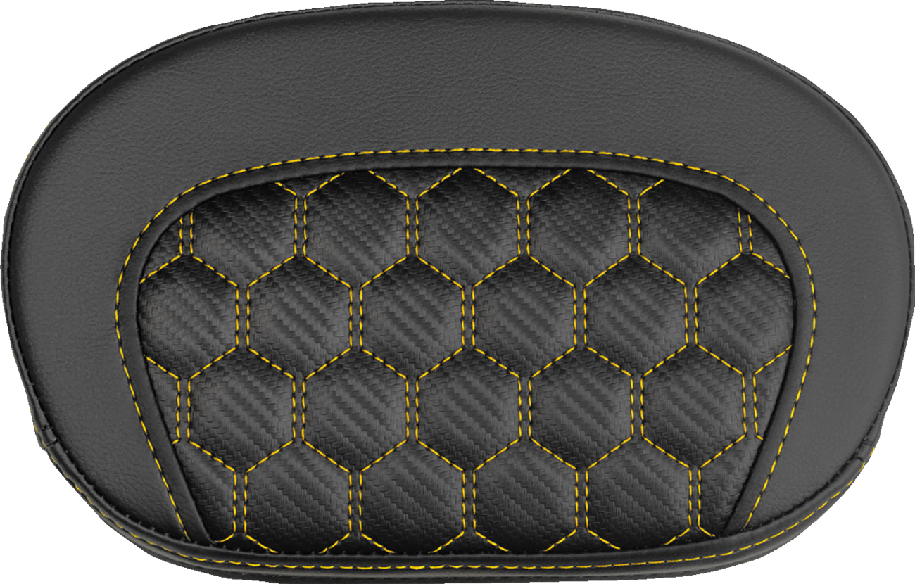 SADDLEMEN Mini Contour Sissy Bar Pad - Honeycomb - Gold Stitch