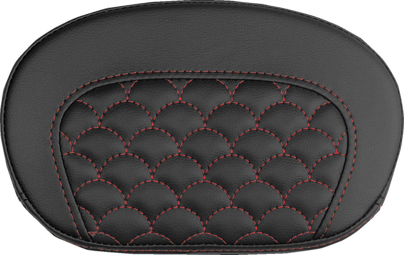 SADDLEMEN Mini Contour Sissy Bar Pad - Dragon Scale - Red Stitch