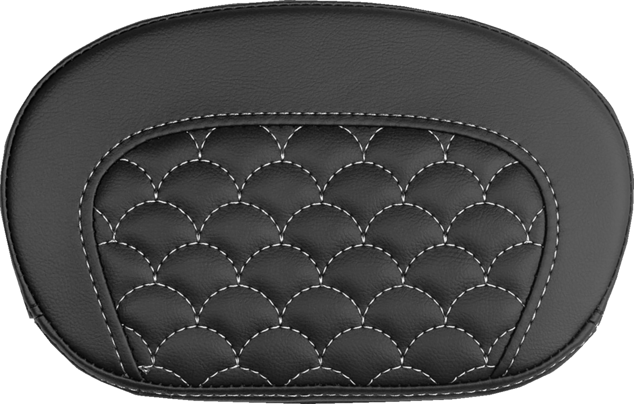 SADDLEMEN Mini Contour Sissy Bar Pad - Dragon Scale - White Stitch