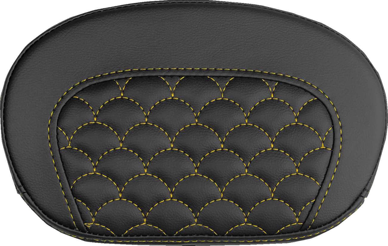 SADDLEMEN Mini Contour Sissy Bar Pad - Dragon Scale - Gold Stitch