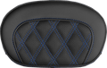 SADDLEMEN Mini Contour Sissy Bar Pad - Lattice Stitch - Blue Stitch