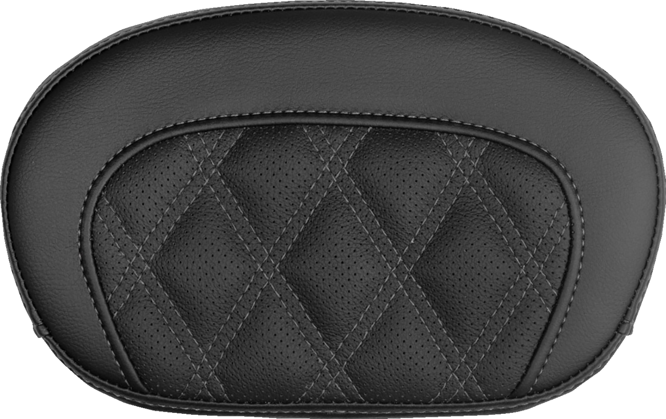 SADDLEMEN Mini Contour Sissy Bar Pad - Lattice Stitch - Gray Stitch