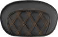SADDLEMEN Mini Contour Sissy Bar Pad - Lattice Stitch - Orange Stitch