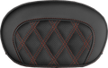 SADDLEMEN Mini Contour Sissy Bar Pad - Lattice Stitch - Red Stitch