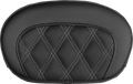 SADDLEMEN Mini Contour Sissy Bar Pad - Lattice Stitch - Silver Stitch