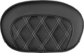 SADDLEMEN Mini Contour Sissy Bar Pad - Lattice Stitch - White Stitch