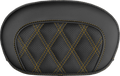 SADDLEMEN Mini Contour Sissy Bar Pad - Lattice Stitch - Gold Stitch