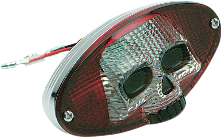 Drag Specialties Red/clear Skull Tailight