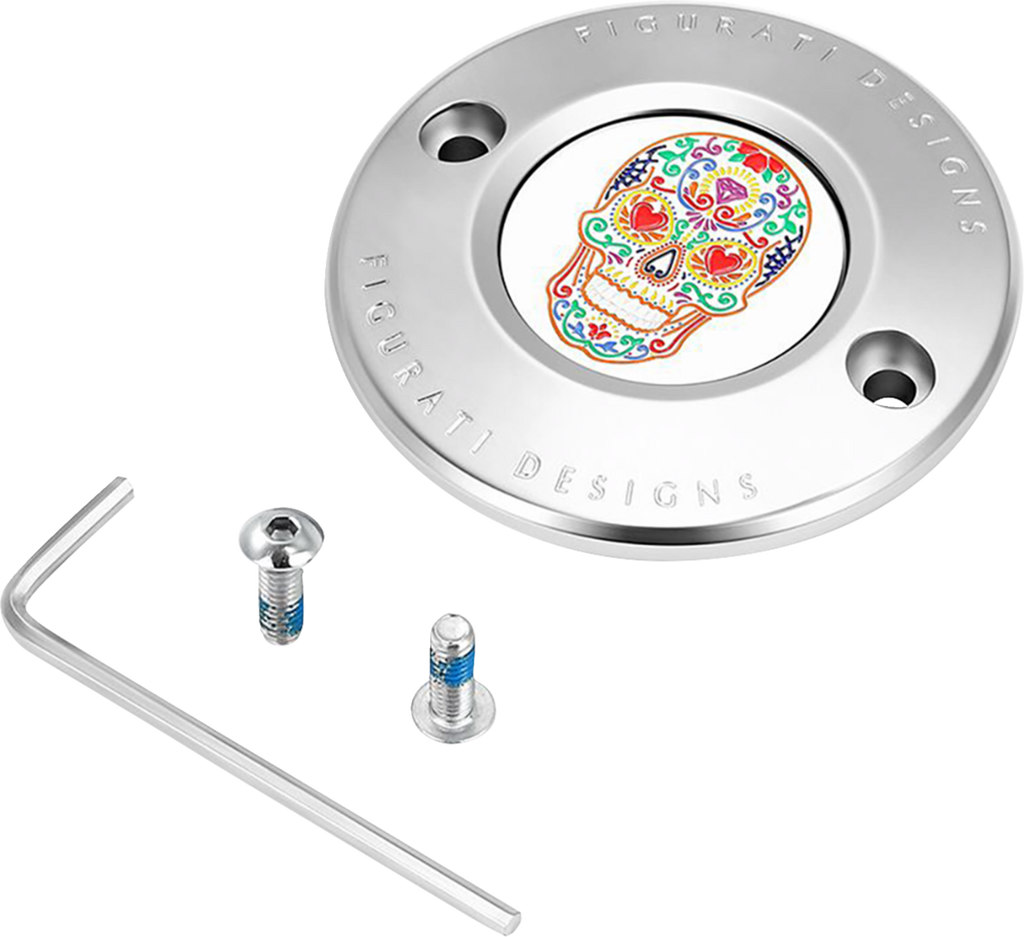 Figurati Designs Cover Timing 2H Sugar Skull Polished - Stainless Steel