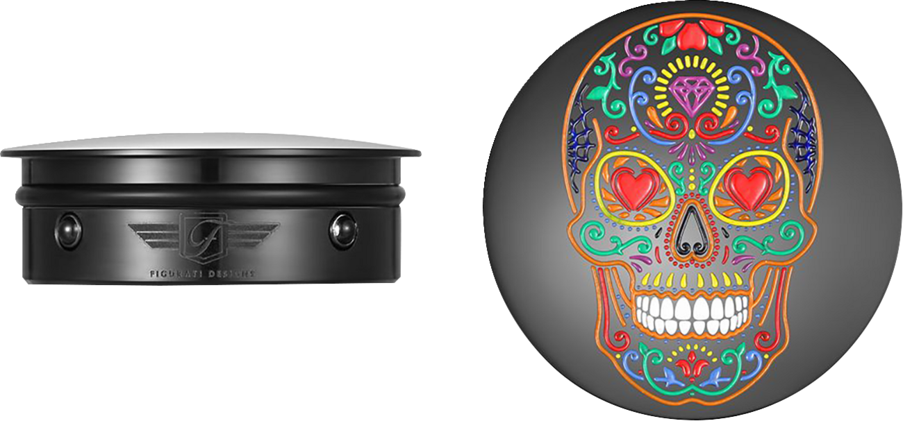 Figurati Designs Cover Pivot Swingarm Sugar Skull Black