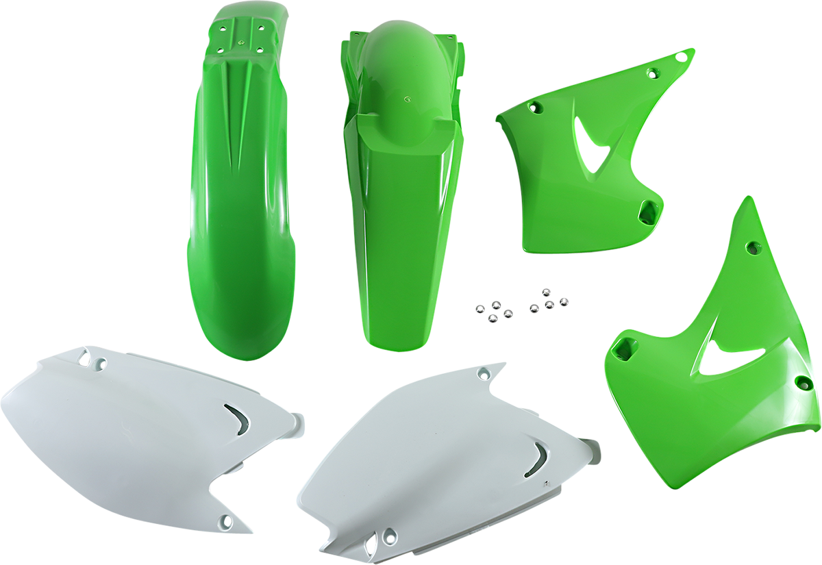 Standard Body Kit - '05 OEM Green/White - Kawasaki - KX '03-'07 (1)