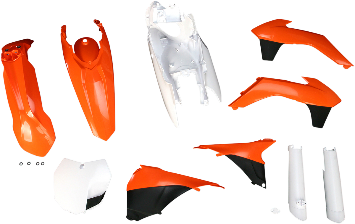 Full Body Kit - '14 OEM Orange/White/Black - KTM - SX/XC '13-'14 (1)