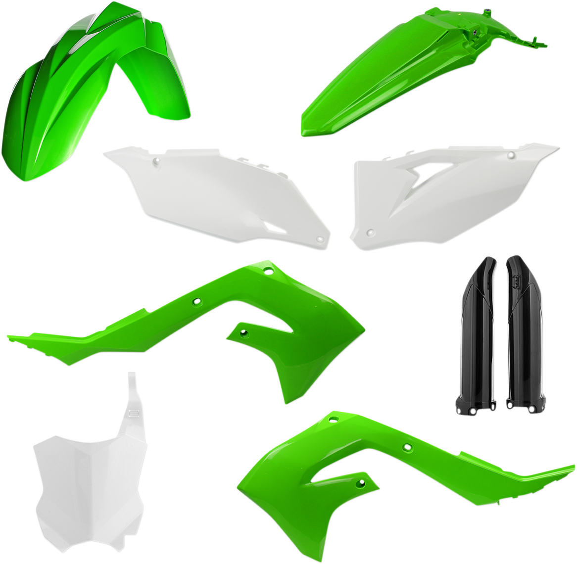 Full Body Kit - '19 OEM Green/White/Black - Kawasaki - KX '19-'24 (1)