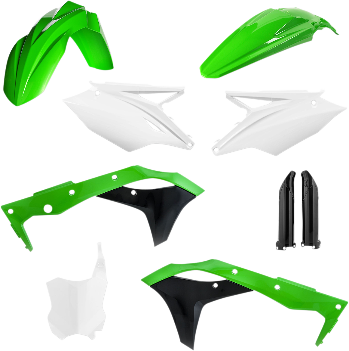 Full Body Kit - '20 OEM Green/White/Black - Kawasaki - KX '18-'20 (1)