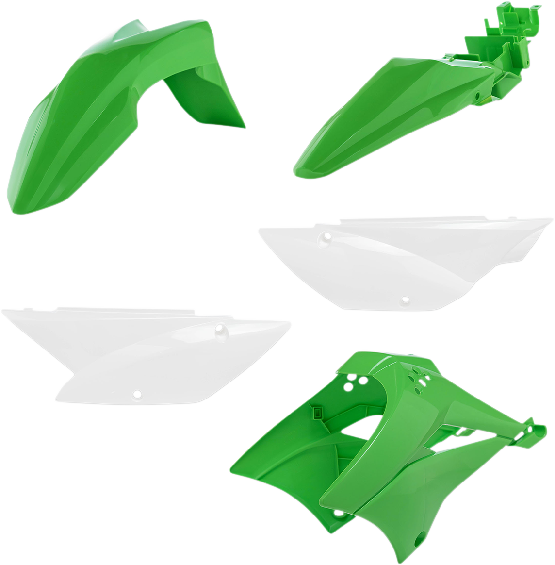 Standard Body Kit - '11-'22 OEM Green/White - Kawasaki - KLX '10-'20 (1)