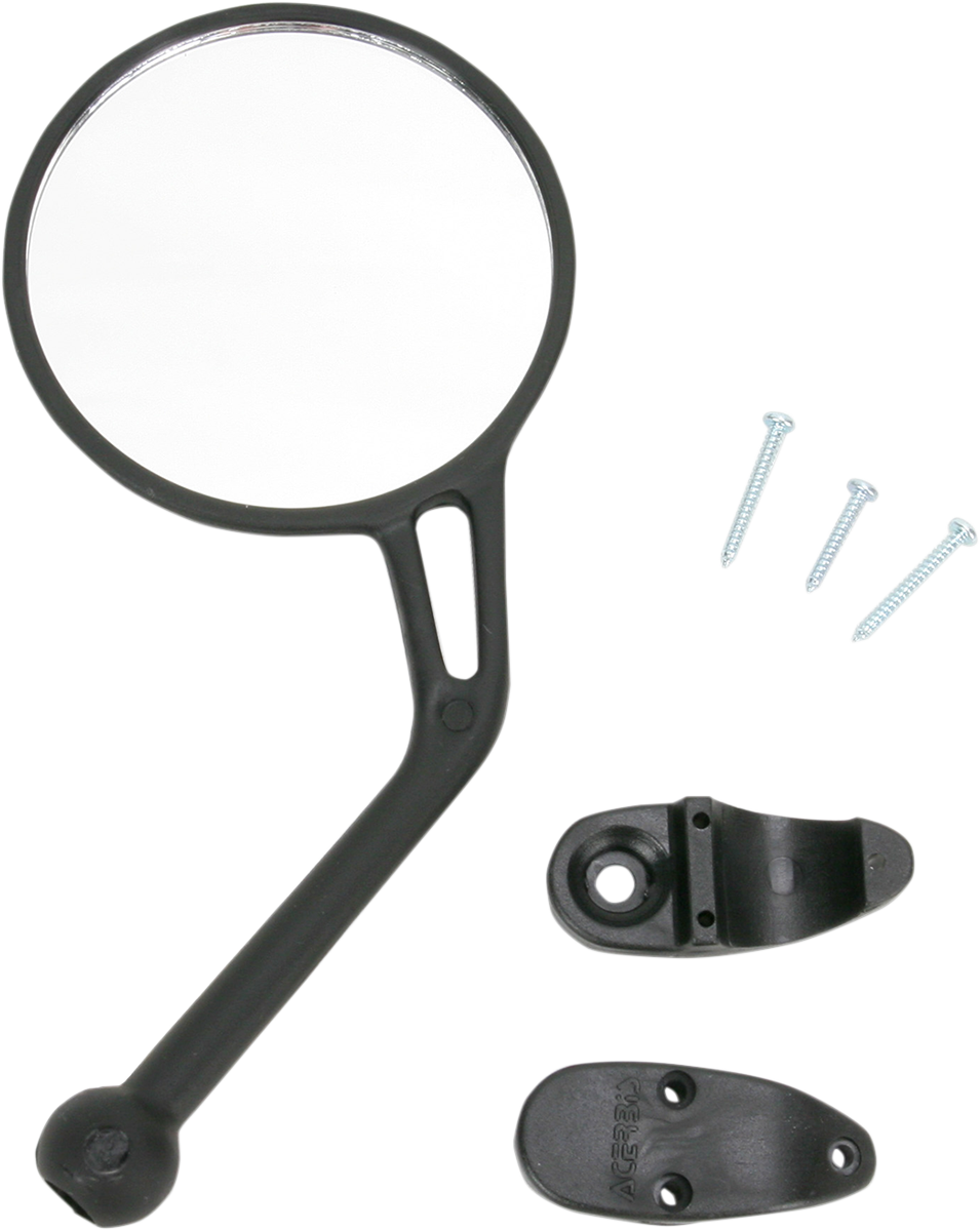 Mirror - Rear View - Round - Black - Left - Each (1)
