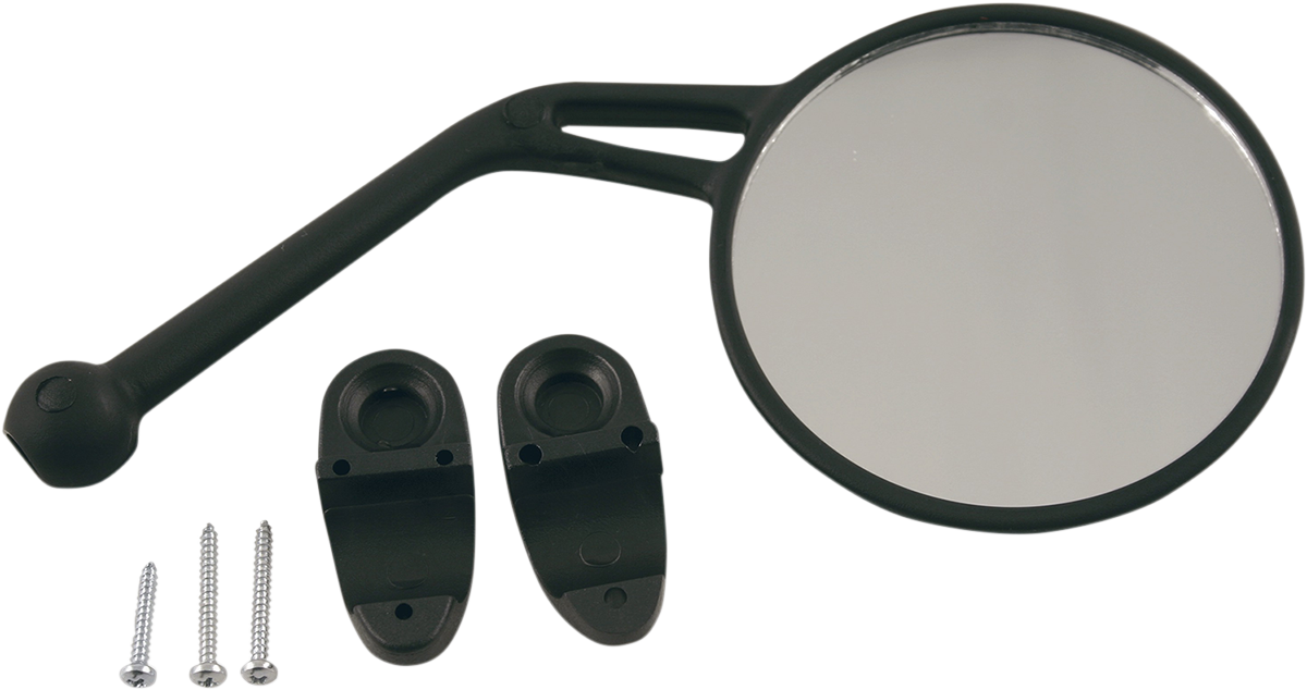 Mirror - Rear View - Round - Black - Right - Each (1)