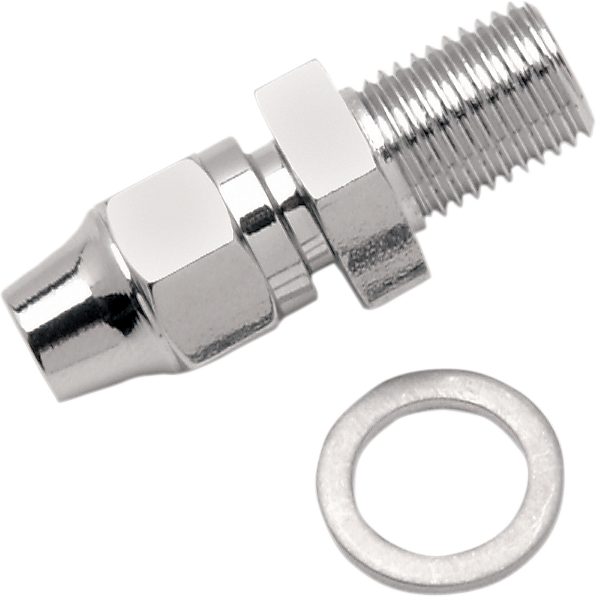 Drag Specialties FITTING,3/8'-24 Strght - Black