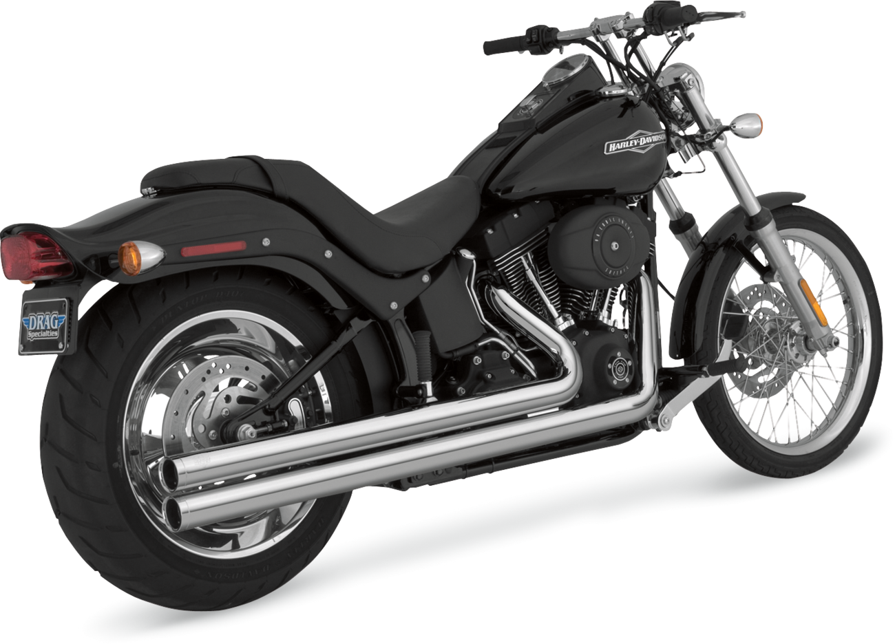 VANCE & HINES Big Shots Staggered Exhaust System - Long - Chrome - Softail