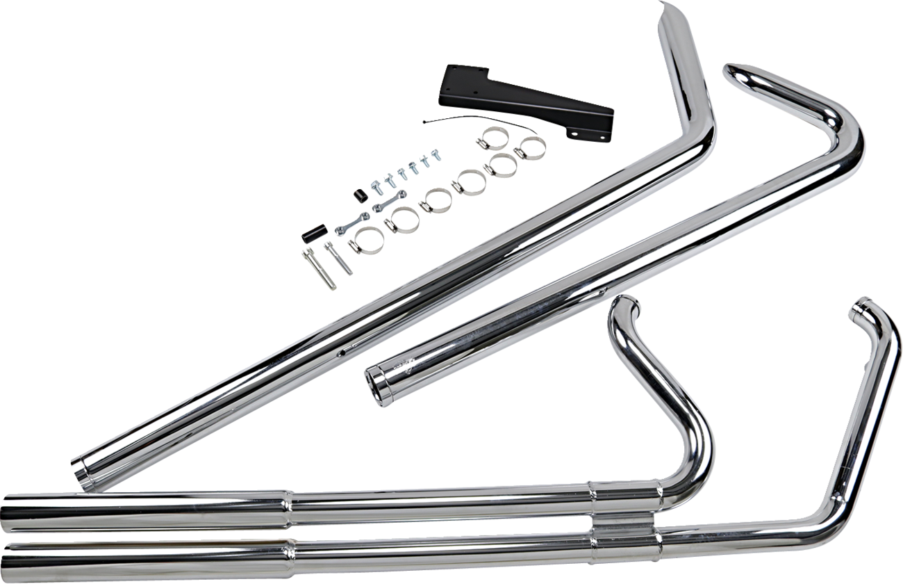 VANCE & HINES Big Shots Staggered Exhaust System - Long - Chrome - Softail