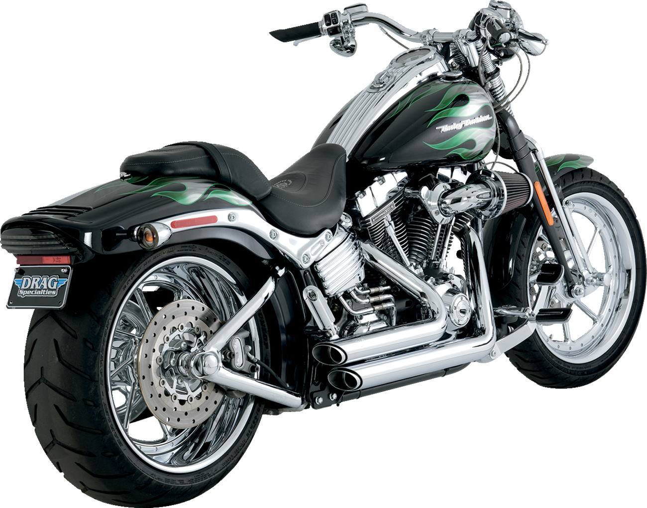 VANCE & HINES Shortshots Staggered Exhaust System - Chrome - Softail