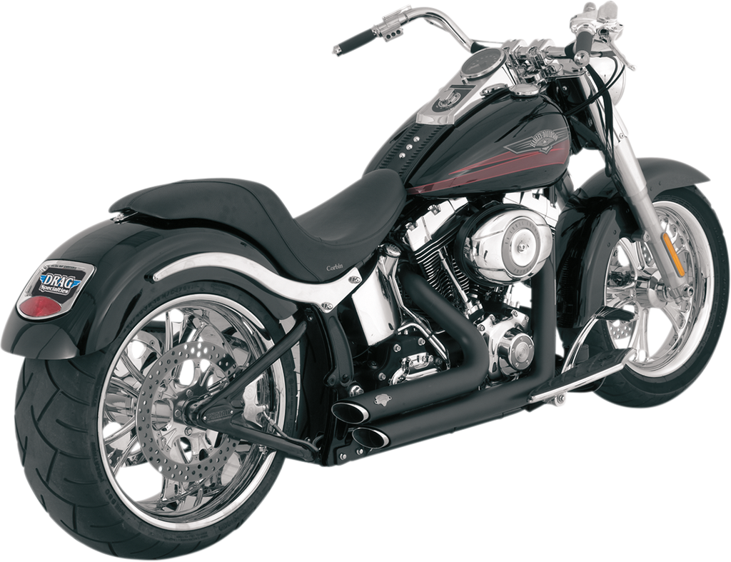 VANCE & HINES Shortshots Staggered Exhaust System - Matte Black Ceramic - Softail