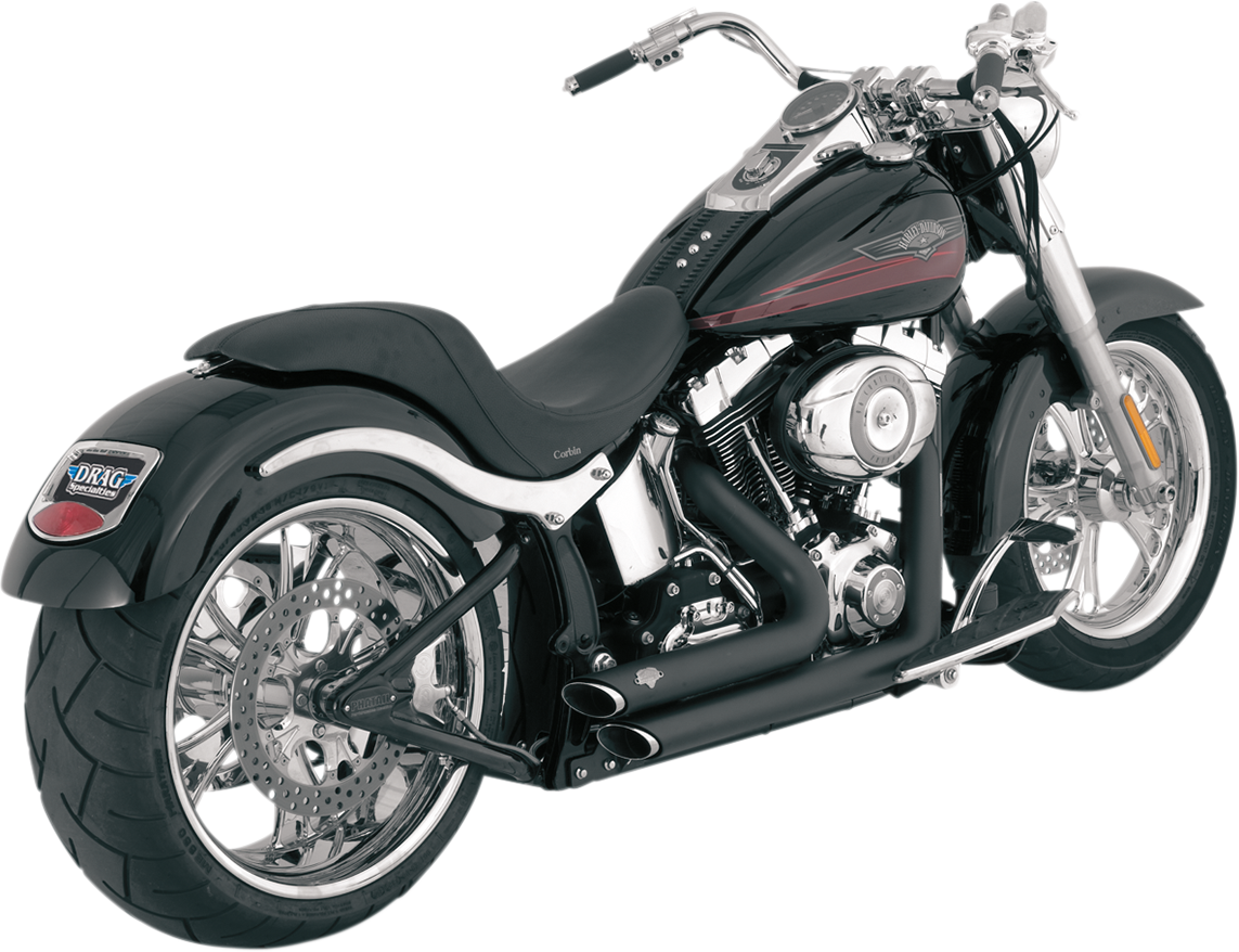 VANCE & HINES Shortshots Staggered Exhaust System - Matte Black Ceramic - Softail