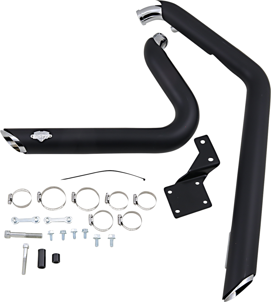 VANCE & HINES Shortshots Staggered Exhaust System - Matte Black Ceramic - Softail