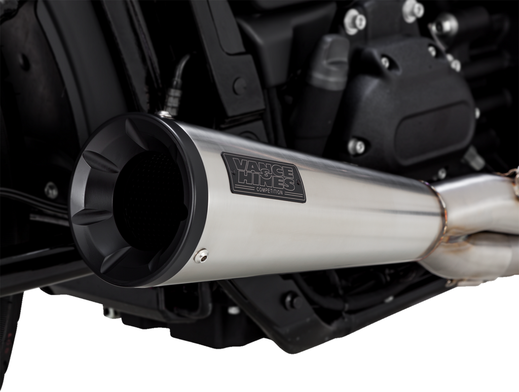 VANCE & HINES 2-into-1 Upsweep Exhaust System - Brushed - Stainless Steel