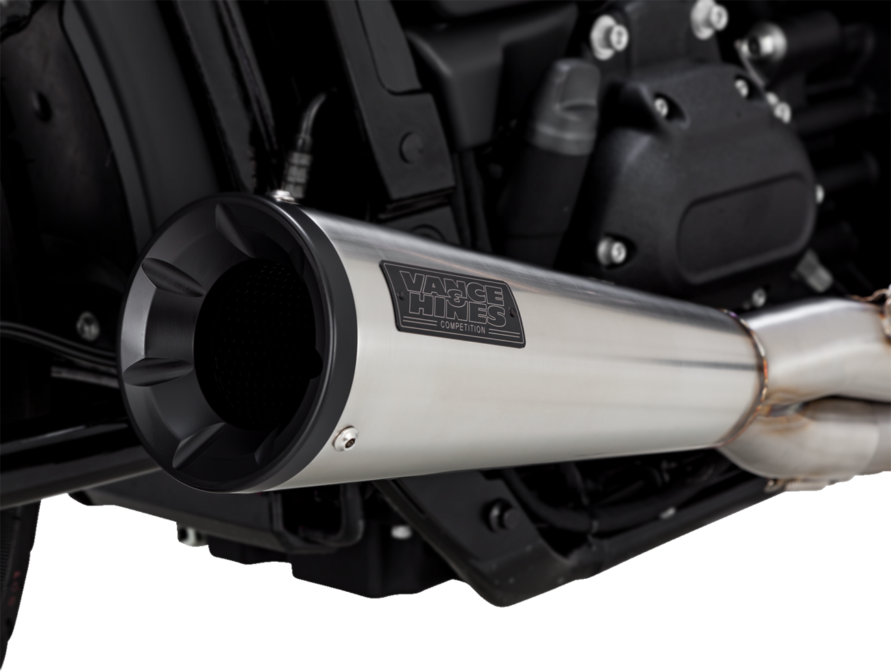 VANCE & HINES 2-into-1 Upsweep Exhaust System - Brushed - Stainless Steel
