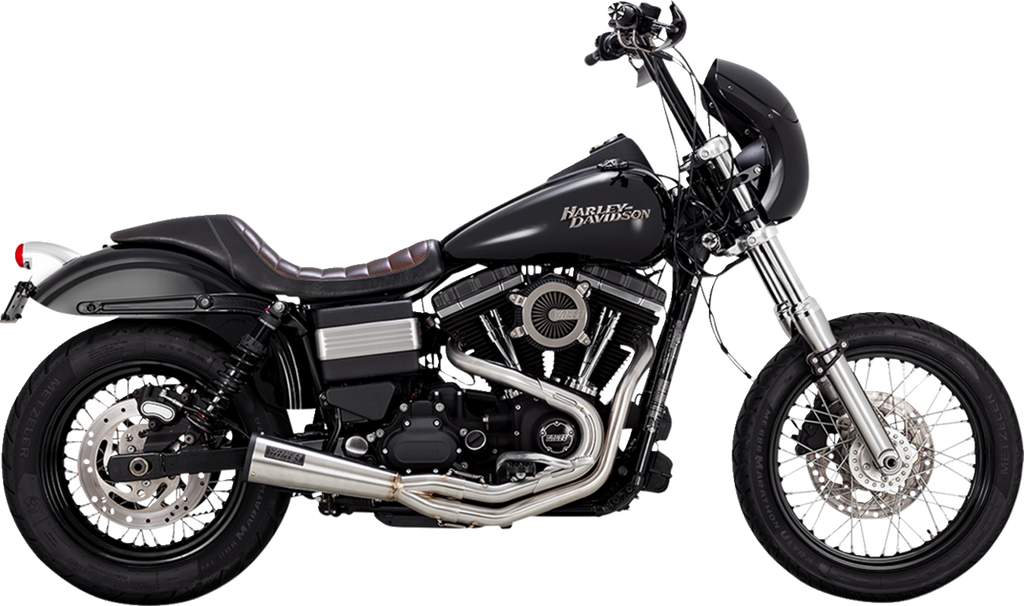 VANCE & HINES 2-into-1 Upsweep Exhaust System - Brushed - Stainless Steel