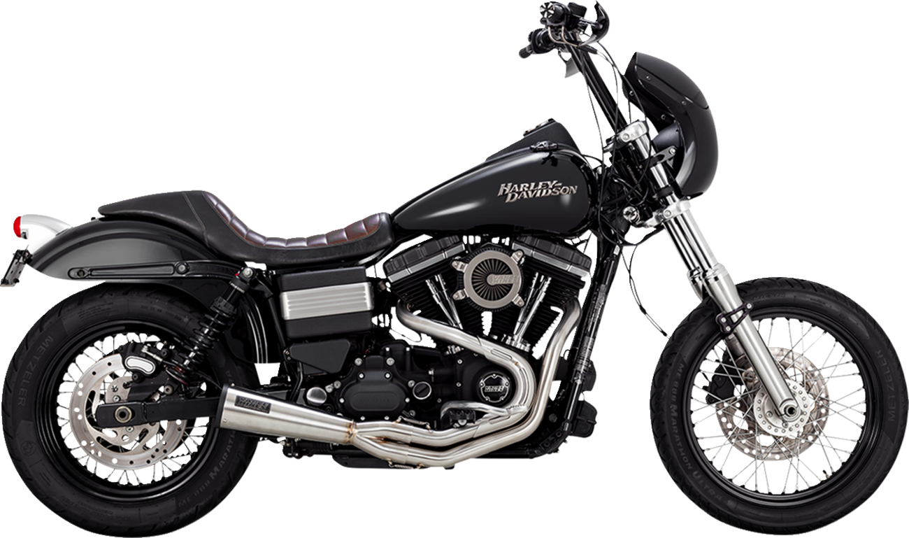 VANCE & HINES 2-into-1 Upsweep Exhaust System - Brushed - Stainless Steel