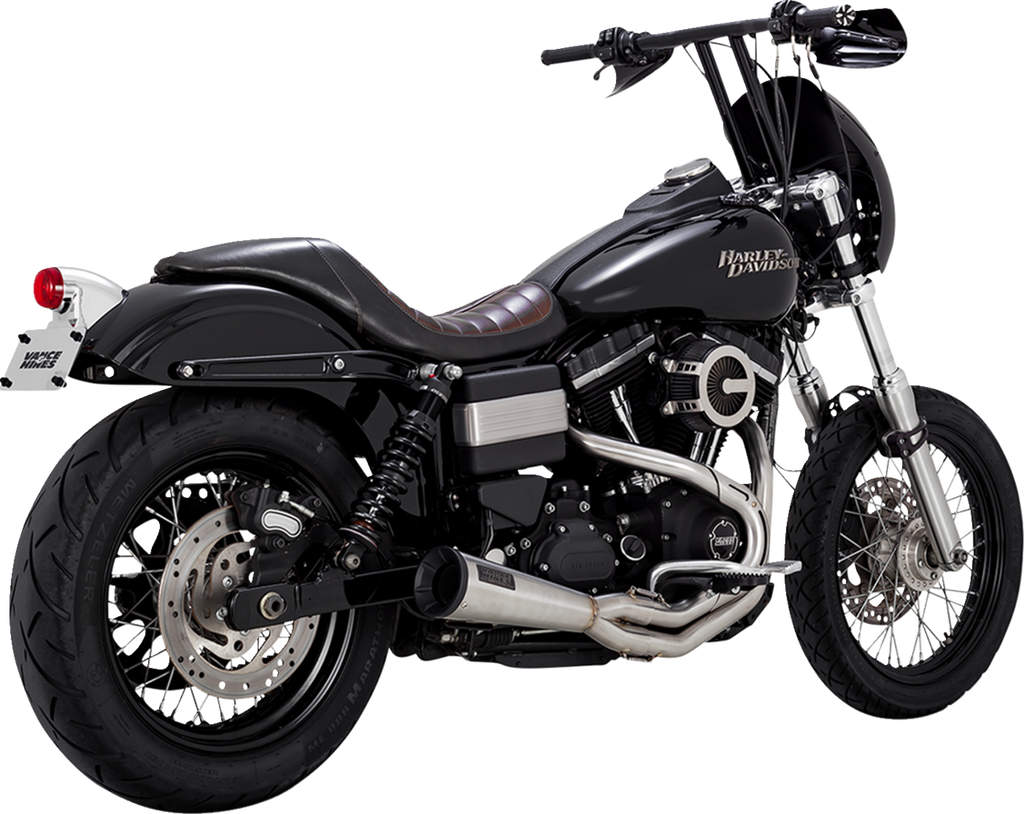 VANCE & HINES 2-into-1 Upsweep Exhaust System - Brushed - Stainless Steel