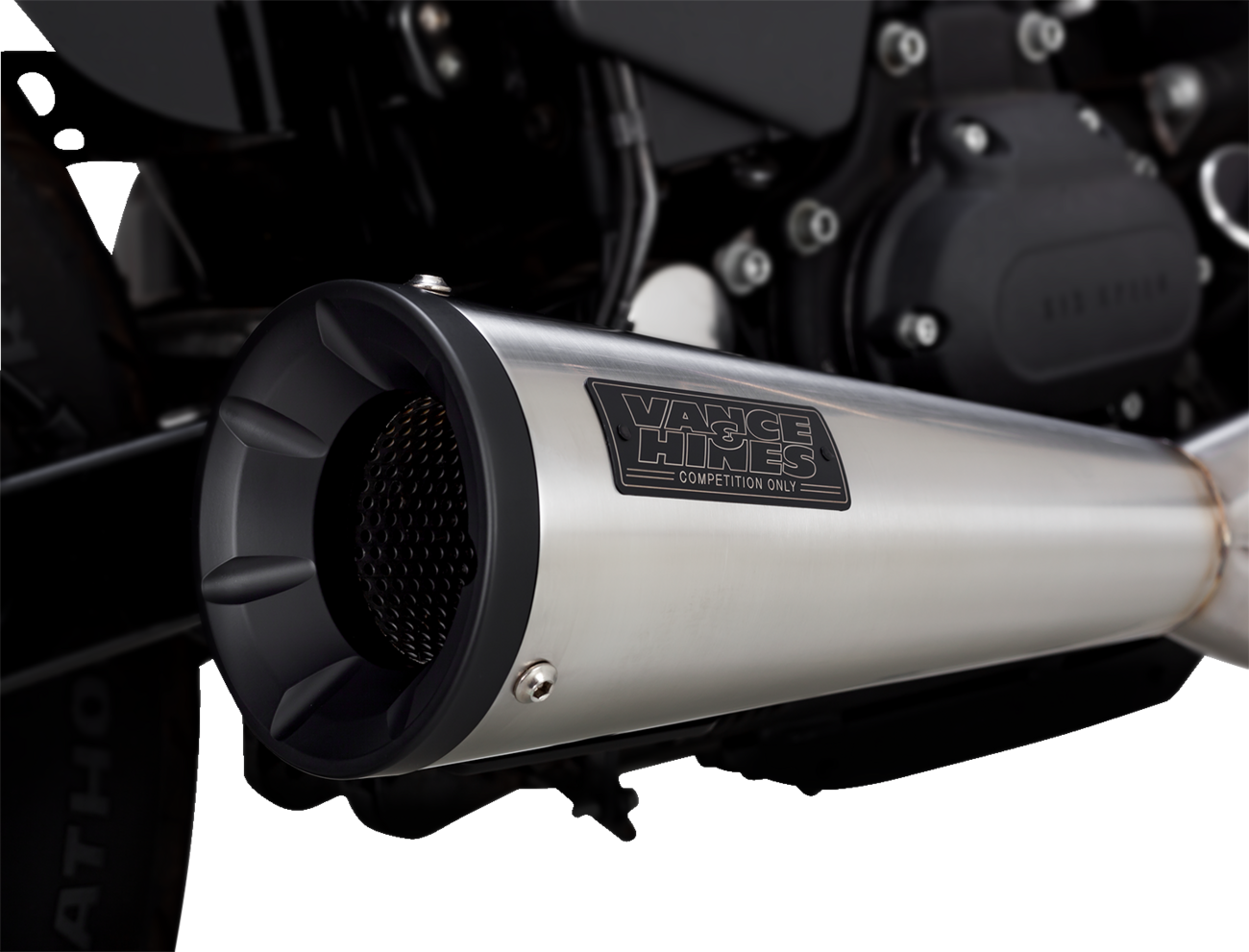 VANCE & HINES 2-into-1 Upsweep Exhaust System - Brushed - Stainless Steel