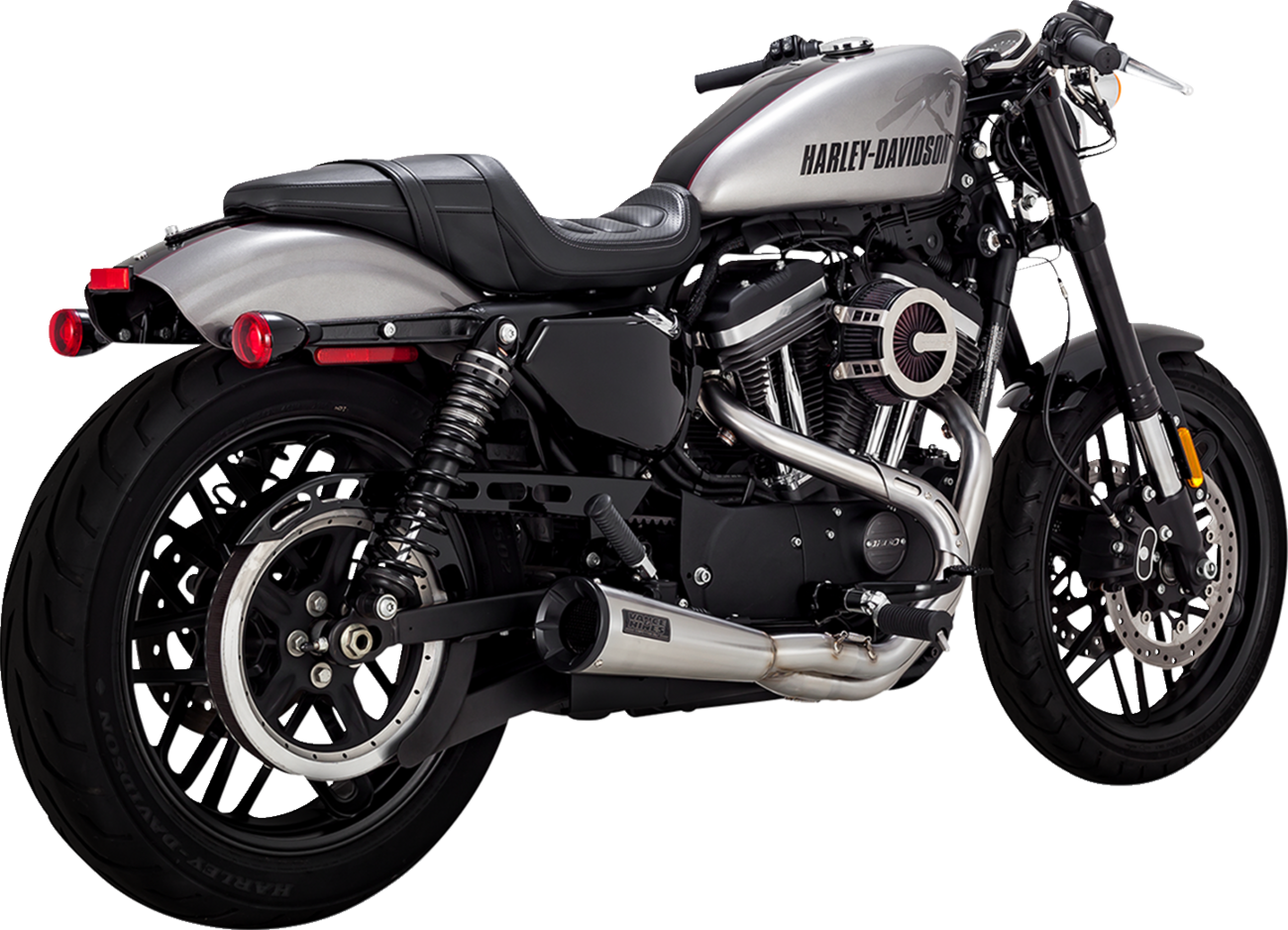 VANCE & HINES 2-into-1 Upsweep Exhaust System - Brushed - Stainless Steel