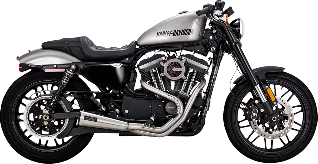 VANCE & HINES 2-into-1 Upsweep Exhaust System - Brushed - Stainless Steel