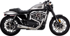 VANCE & HINES 2-into-1 Upsweep Exhaust System - Brushed - Stainless Steel