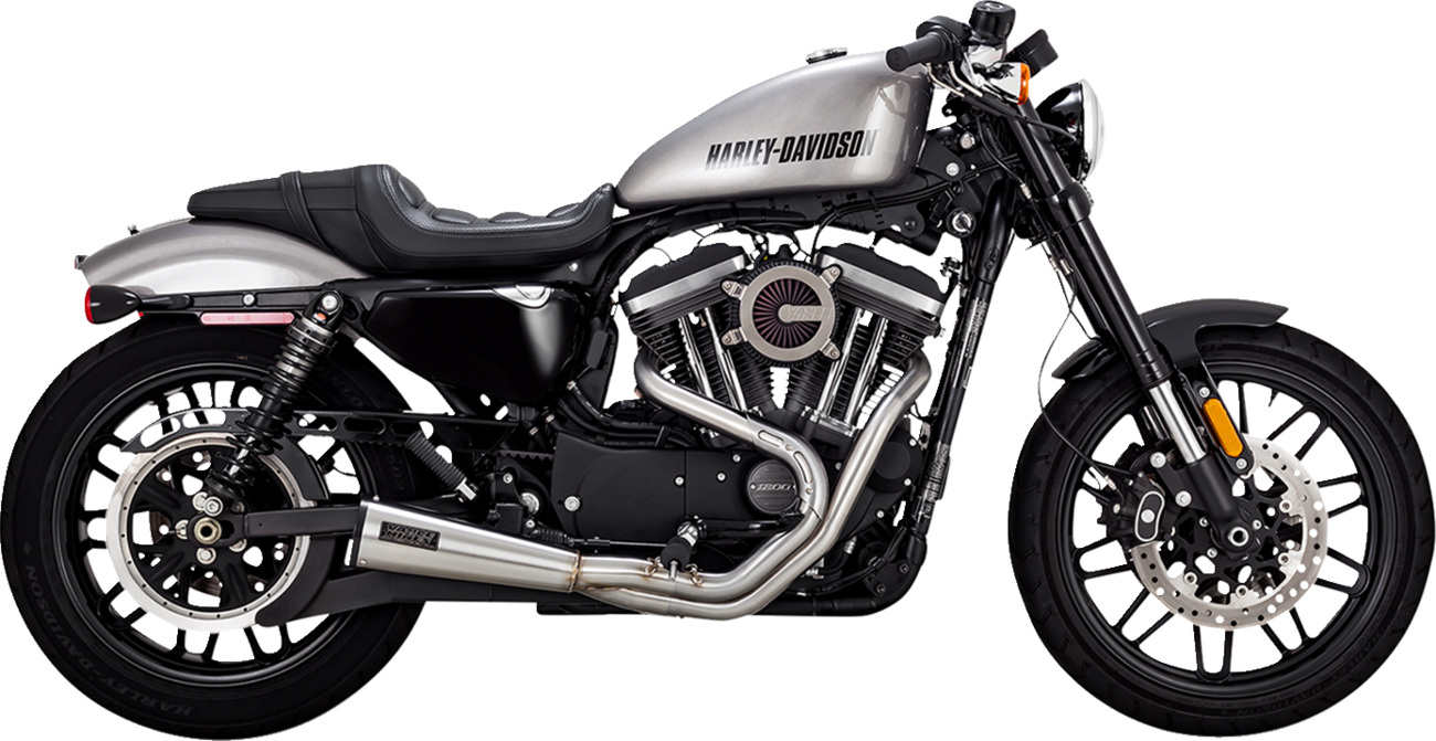 VANCE & HINES 2-into-1 Upsweep Exhaust System - Brushed - Stainless Steel