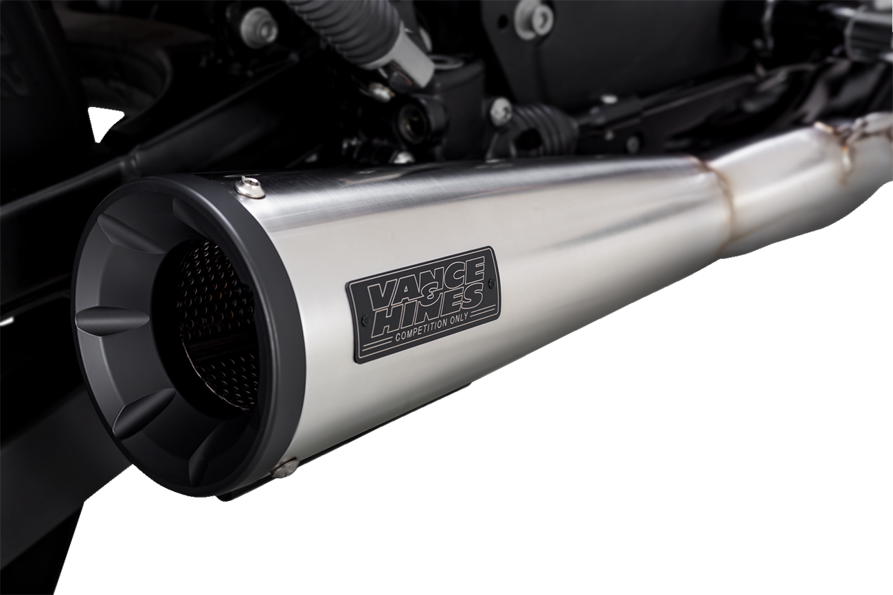 VANCE & HINES 2-into-1 Upsweep Exhaust System - Brushed - Stainless Steel