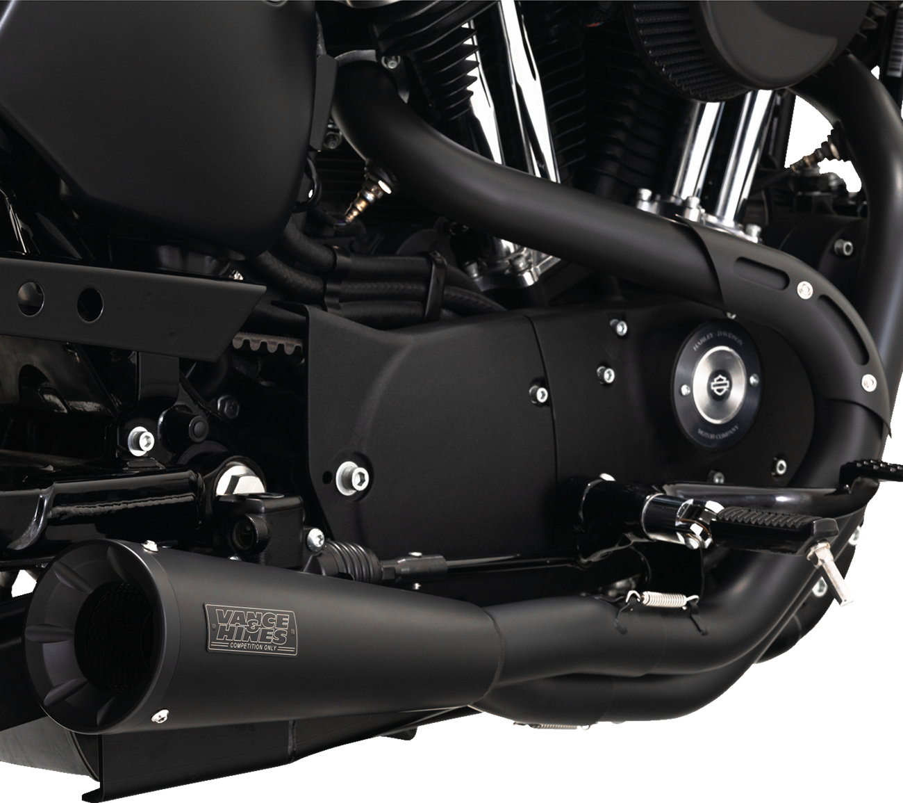 VANCE & HINES Upsweep 2-into-1 Exhaust System - Stainless Steel - Black