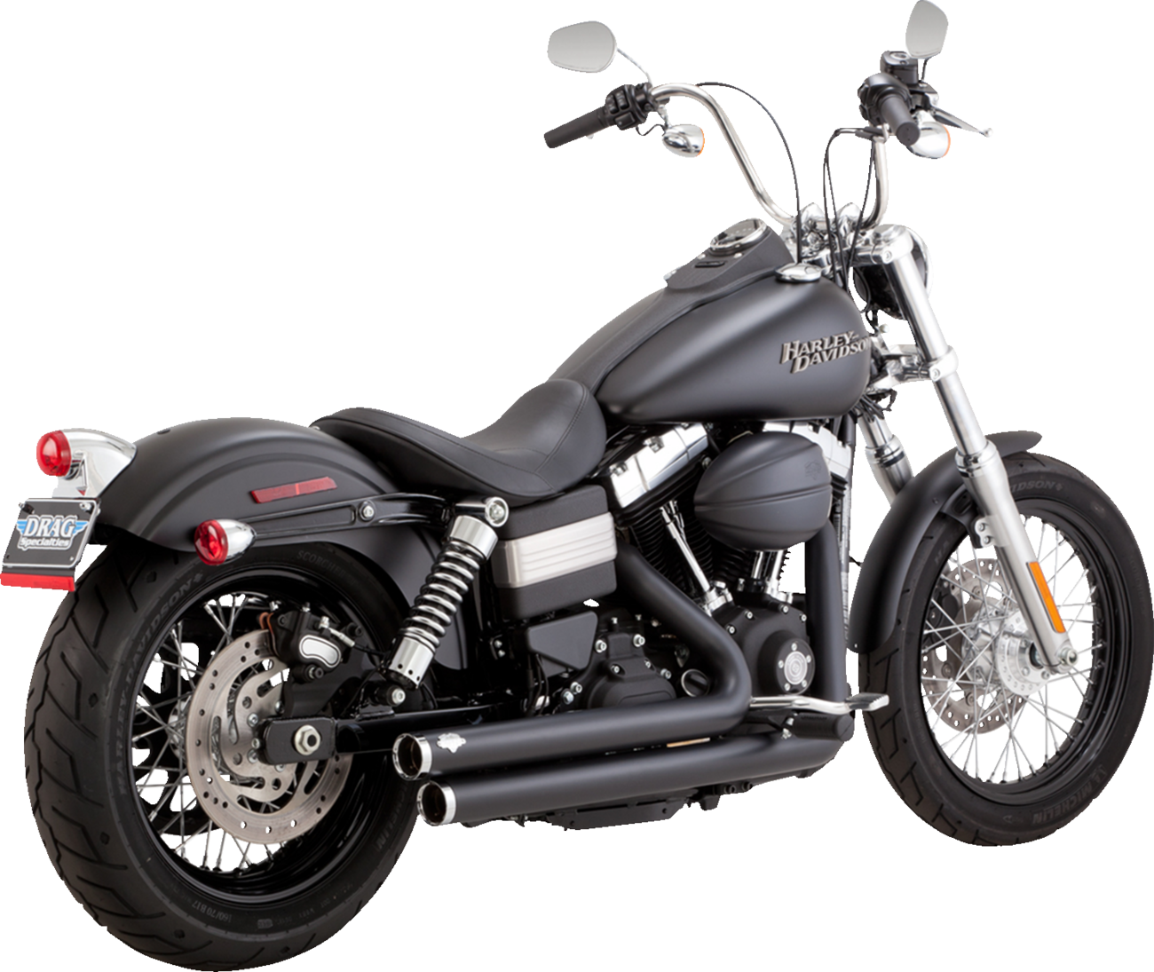 VANCE & HINES Big Shots Staggered Exhaust System - Matte Black