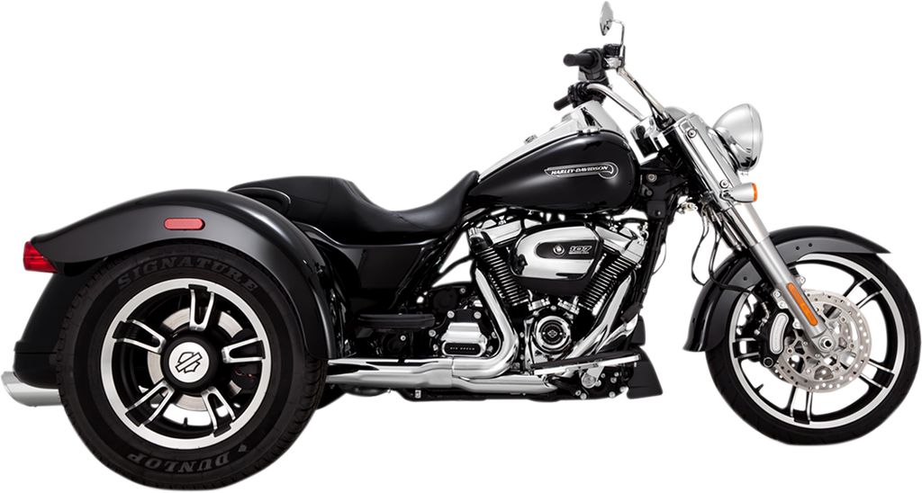VANCE & HINES Twin Slash Slip-On Mufflers - Chrome - FLRT