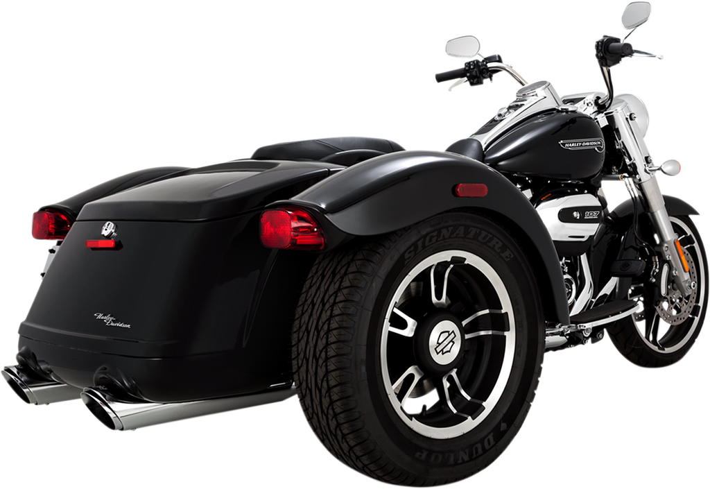 VANCE & HINES Twin Slash Slip-On Mufflers - Chrome - FLRT