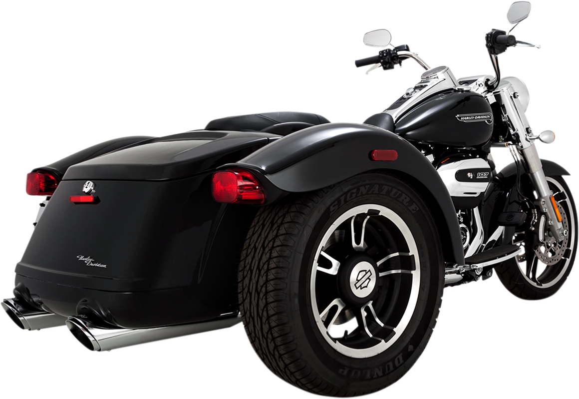 VANCE & HINES Twin Slash Slip-On Mufflers - Chrome - FLRT