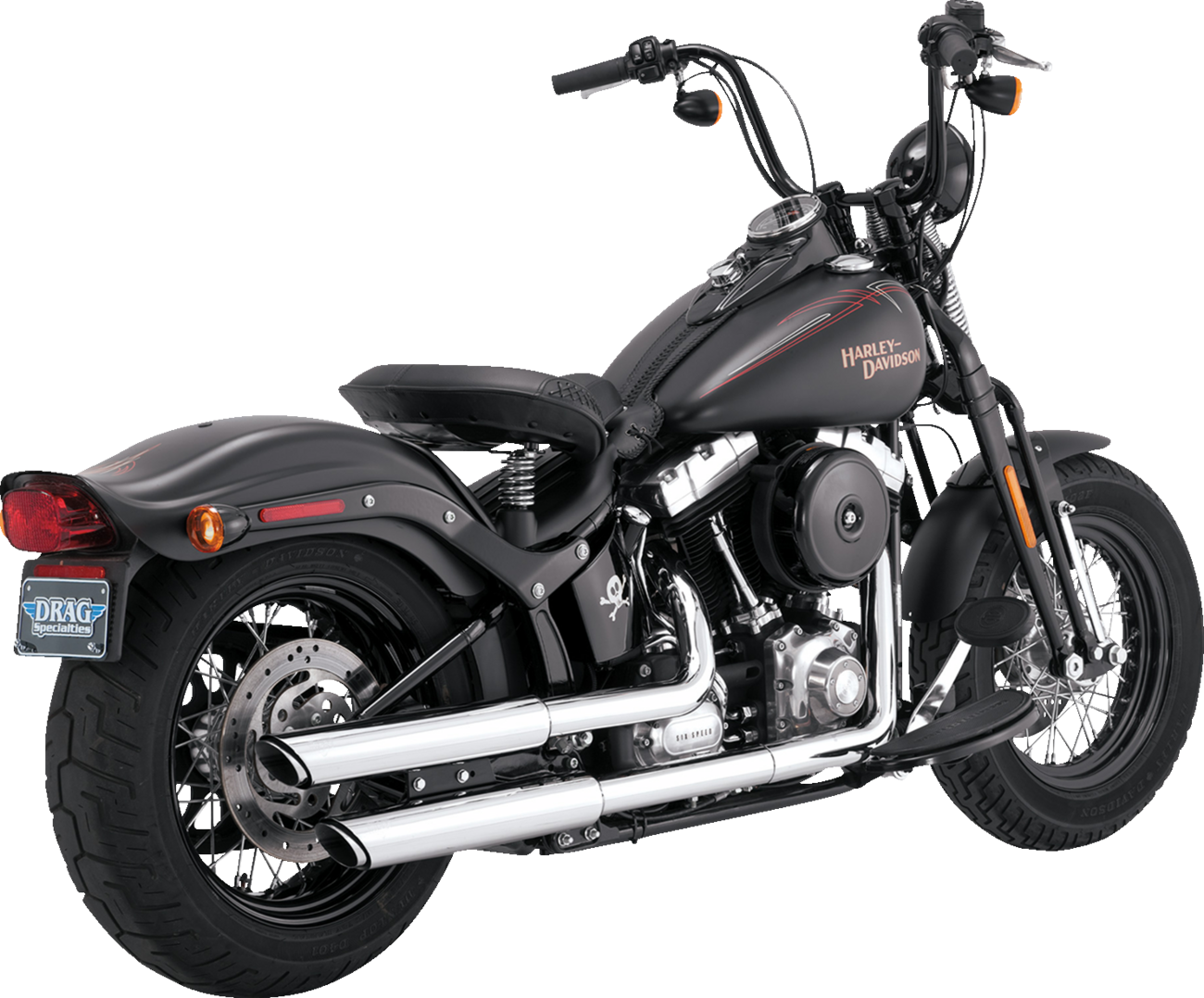 VANCE & HINES 3" Twin Slash Slip-On Mufflers - Chrome