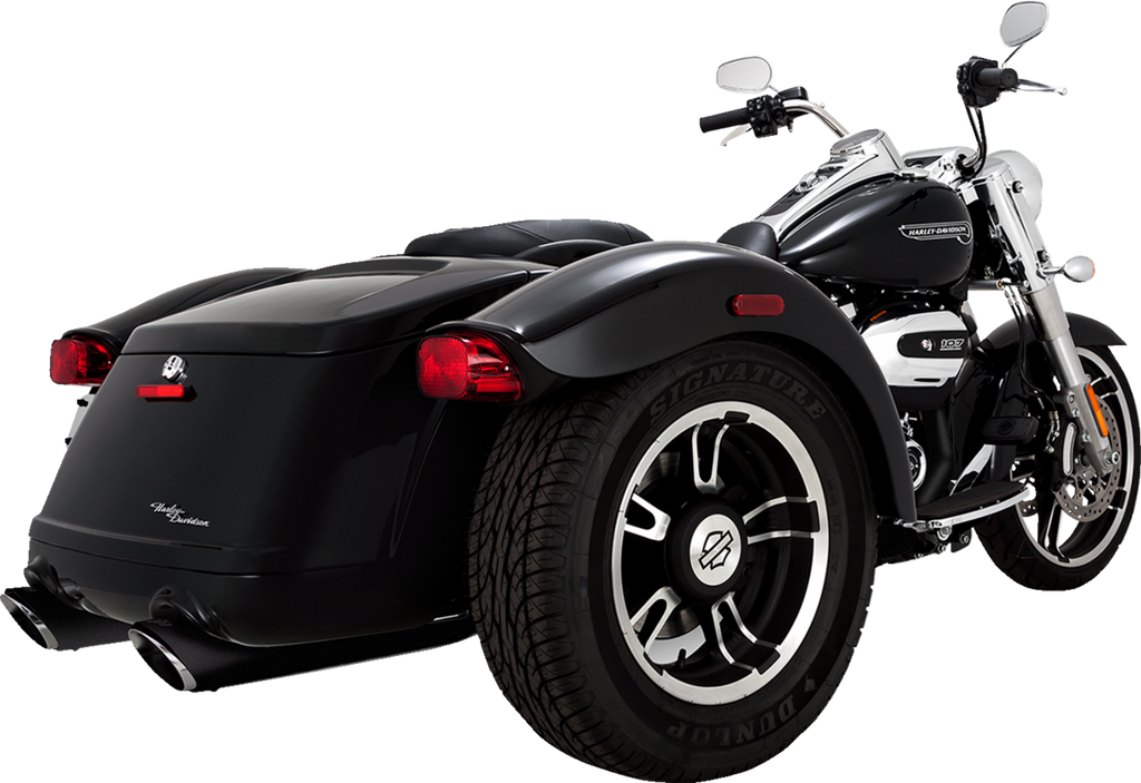 VANCE & HINES Twin Slash Slip-On Mufflers - Black - FLRT