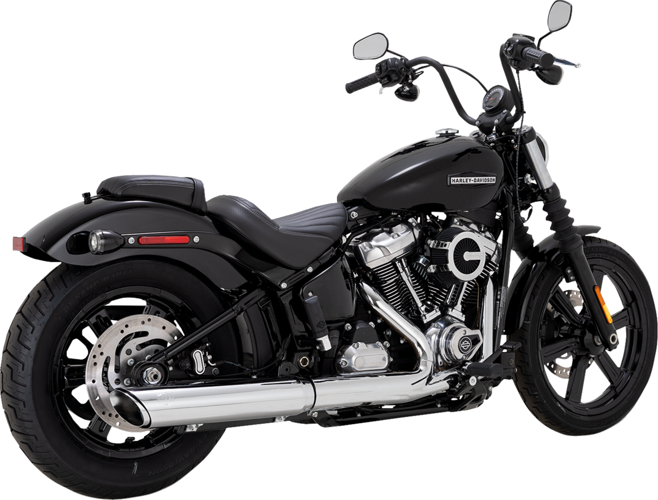 VANCE & HINES Twin Slash Slip-On Muffler - Chrome - Softail