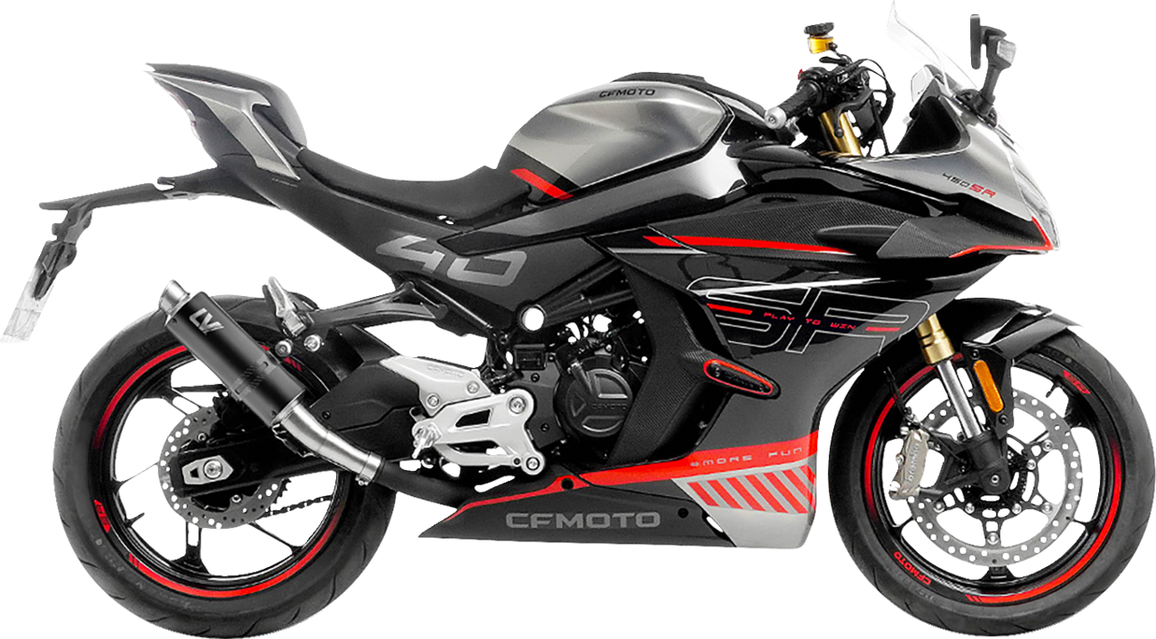 GP Corsa Slip-On Muffler - Black Edition - CF Moto 450 (1)