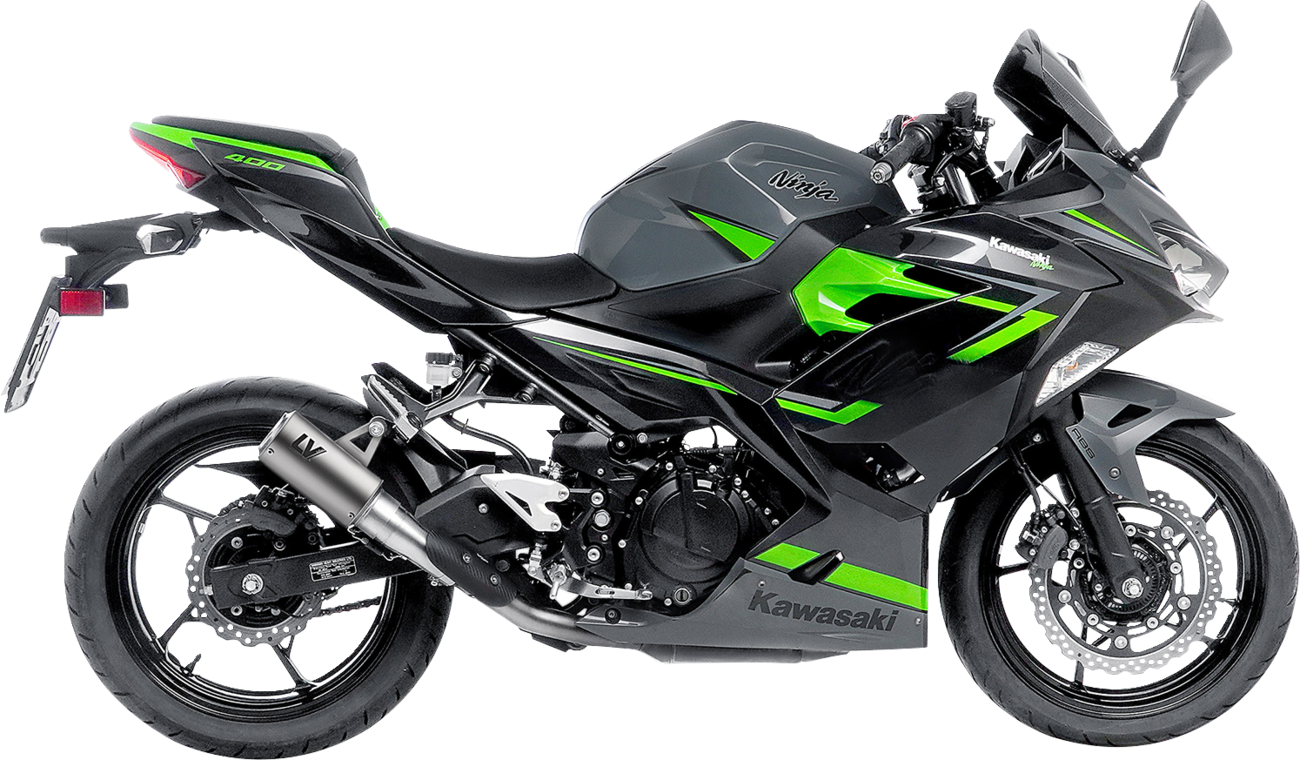 LV Corsa S Slip-On Muffler - Titanium - Kawasaki Ninja 400/500 (1)