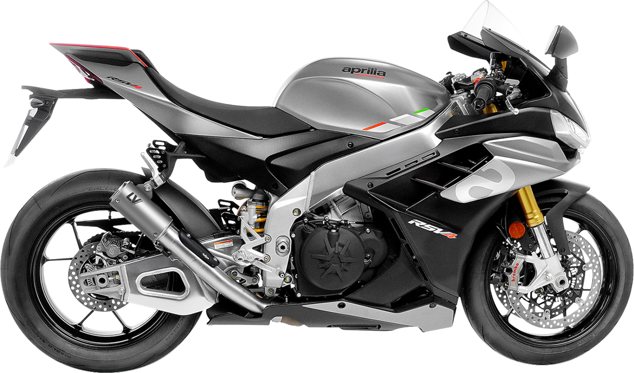 LV Corsa S Slip-On Muffler - Titanium - Aprilia RSV4 Tuono V4 (1)